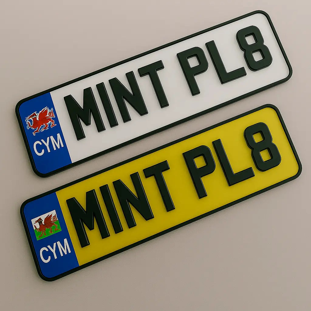 4D Number Plates glossy finish surface