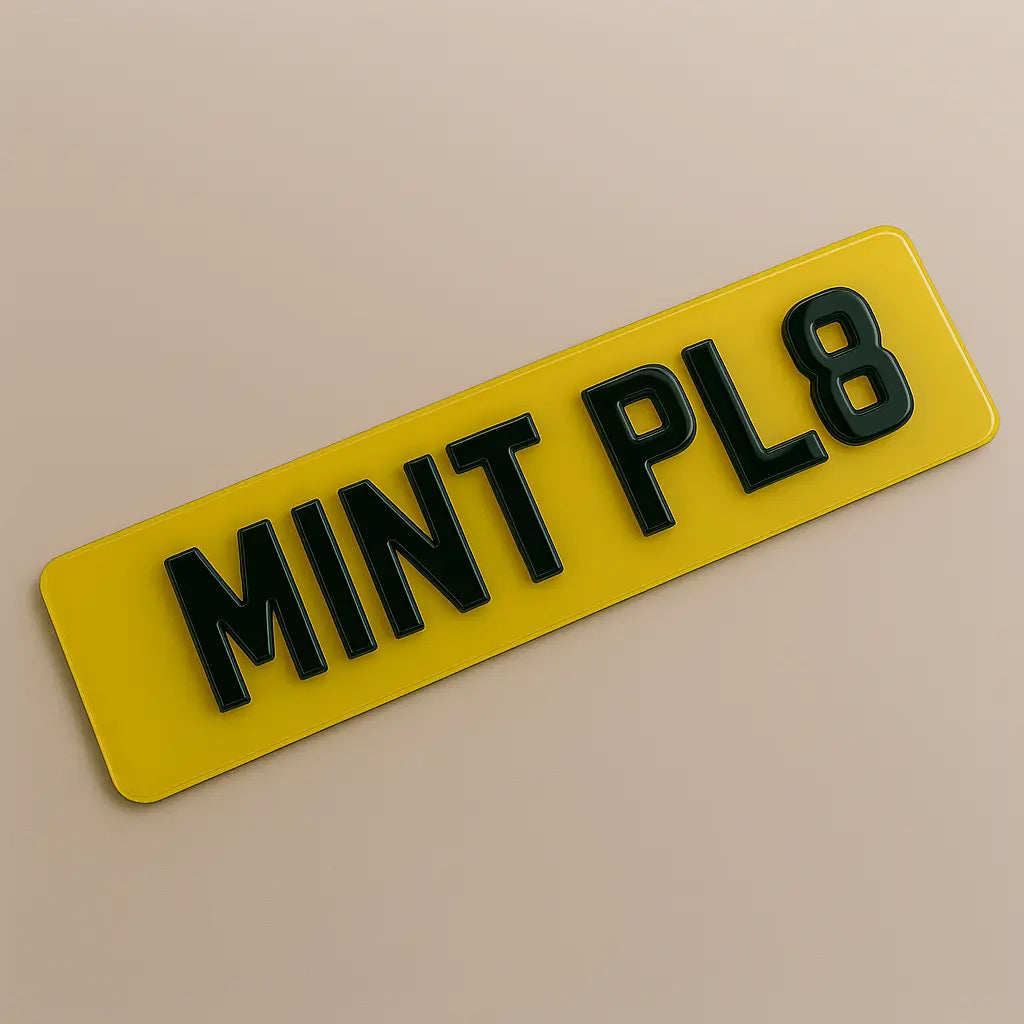 4D gel number plates glossy layered finish