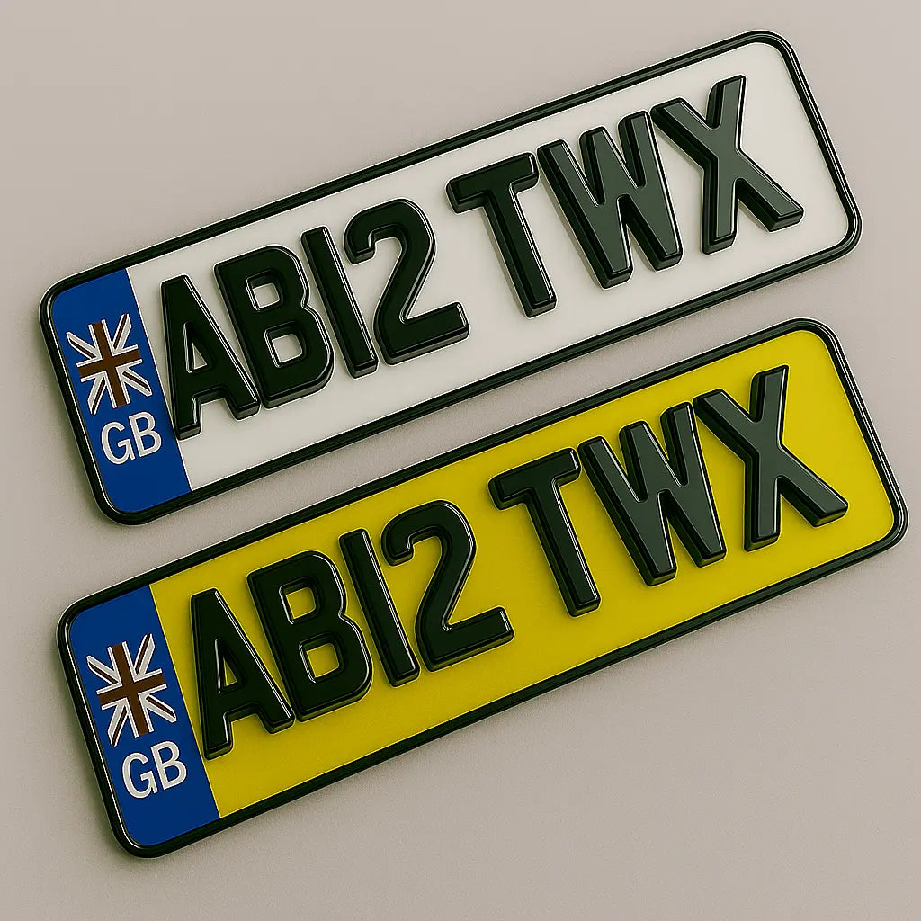 4D gel number plates glossy 
