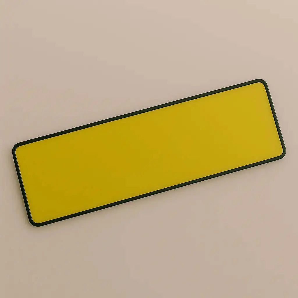 Thick Border Add-On for Number Plates - Bold Frame UK in yellow with a bold black border.