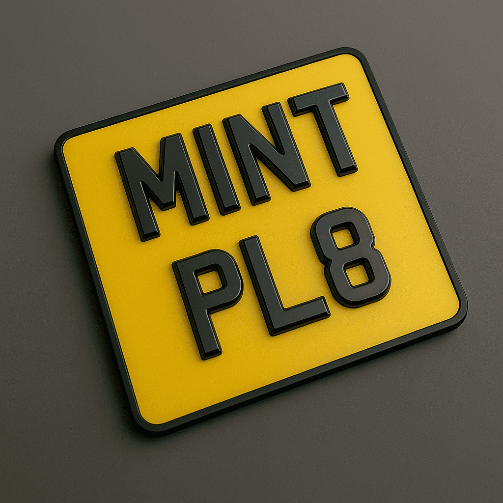 UK Motorcycle Custom Number Plate – Mint Plates