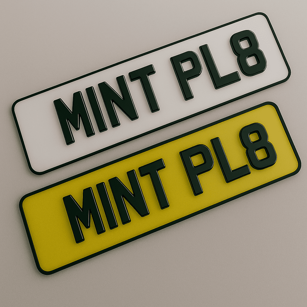 3D Gel Without Bedge Raised Gel Number Plate Letters with Gloss Finish by Mint Plates