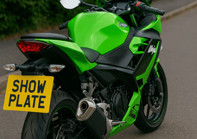 Road-Legal Custom Number Plate on Bike– Mint Plates